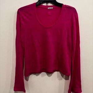 120% Lino Pink Long Sleeve Top